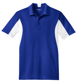 Sample of Sport-Tek Side Blocked Micropique Sport-Wick Polo in True Royal Wht from side front